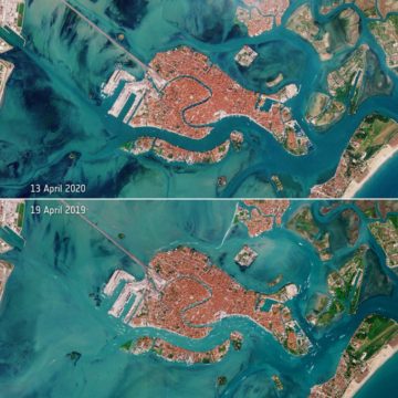 Coronavirus: así se ven las transparentes aguas de Venecia desde el espacio
