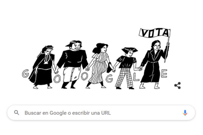 Google homenajea con un doodle a Elena Caffarena, una histórica feminista chilena