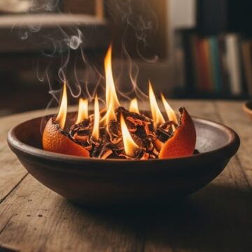 Beneficios de quemar cáscaras de naranja en casa