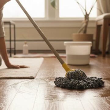 Uso de vinagre y detergente para el cuidado de pisos de madera