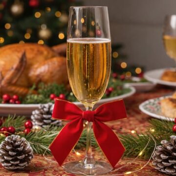 El significado de atar una cinta roja en las copas navideñas