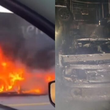 Devastador incendio consume camión que transportaba auto de Turismo Carretera