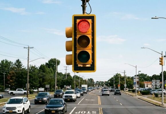 Significado de la luz roja intermitente en Estados Unidos