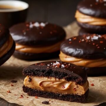 Deliciosos alfajores de chocolate con un toque picante