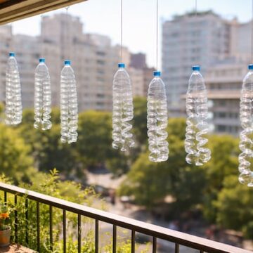 Uso de tiras de botellas de plástico en balcones: función y beneficios