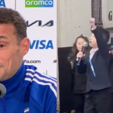 La conmoción de Scaloni por el video de un niño que animó a la Selección y a Messi en una ceremonia escolar