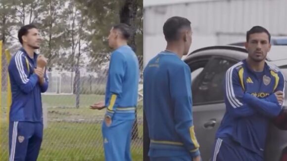 El emotivo reencuentro de Di María y Paredes durante el entrenamiento de Boca